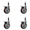Service Caster 5'' Maroon Poly Swivel 3/4'' Expanding Stem Caster Set Total Lock Brake, 4PK SCC-EXTTL20S514-PPUB-MRN-34-4 - alternate 1